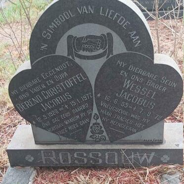 ROSSOUW Barend Christoffel Jacobus 1928-1972 :: ROSSOUW Wessel Jacobus 1955-1972
