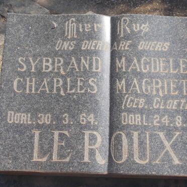 ROUX Sybrand Charles, le -1964 &amp; Magdelena Magrietha CLOETE -1966