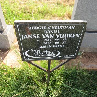 VUUREN Burger Christiaan Daniel, Janse van 1937-2016