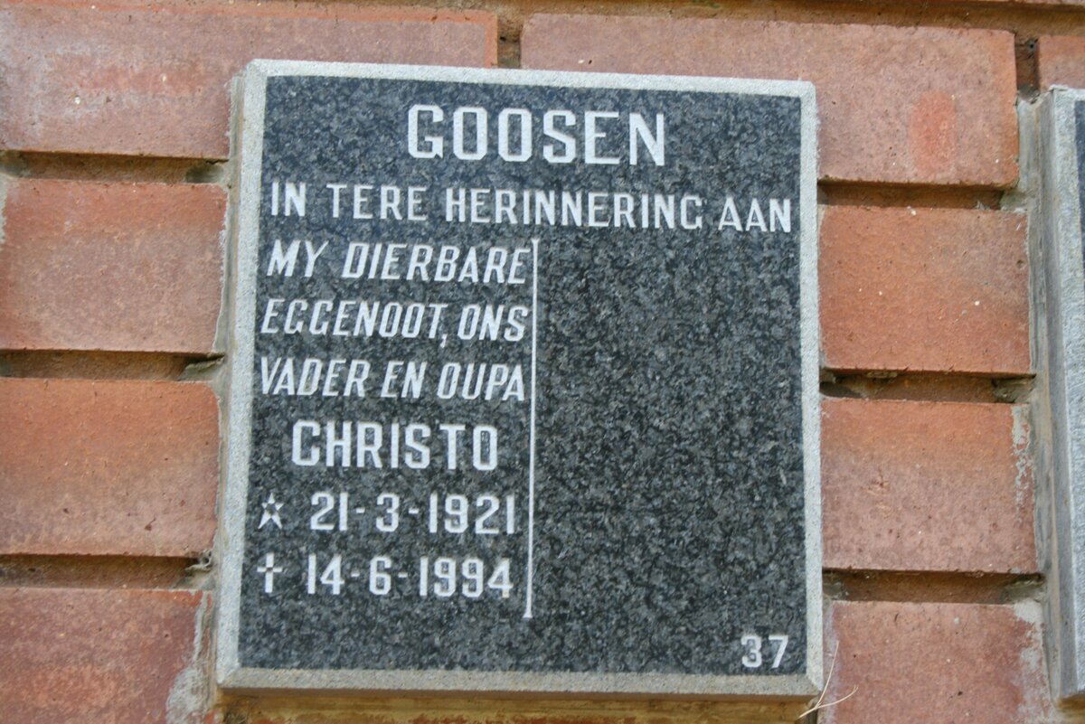 GOOSEN Christo 1921-1994