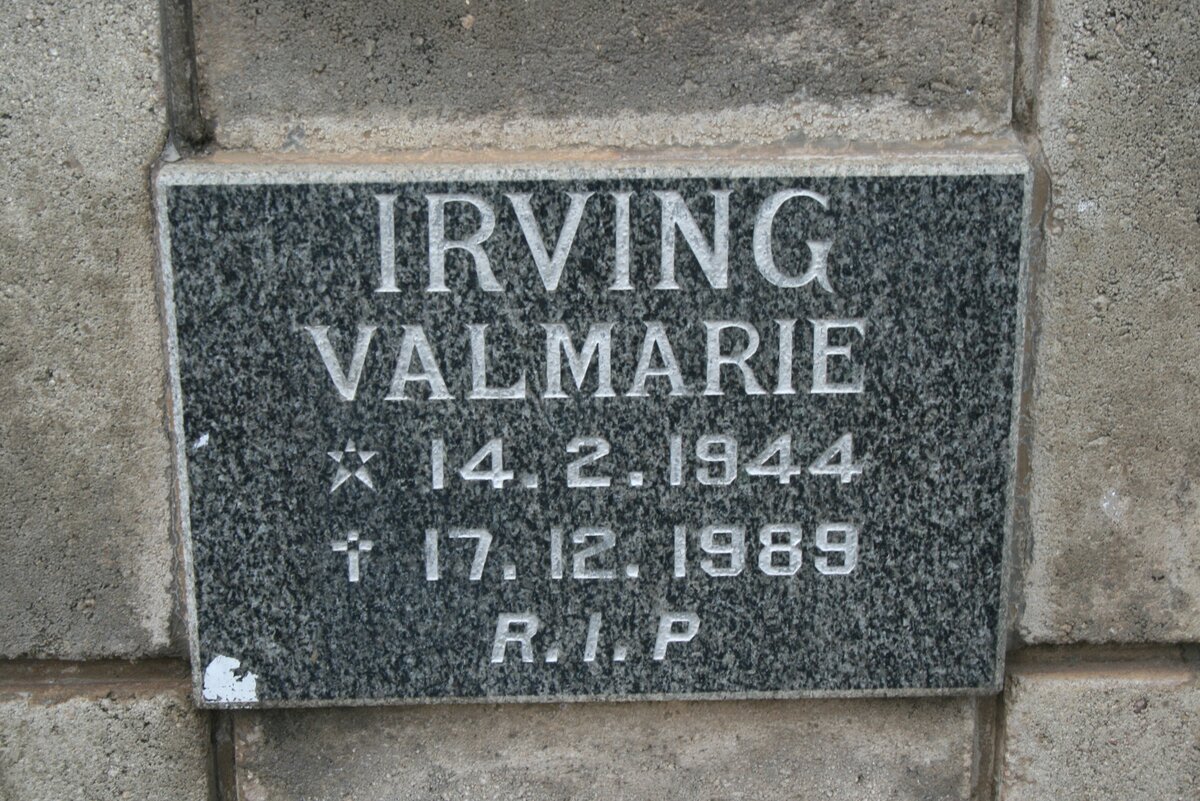 IRVING Valmarie 1944-1989