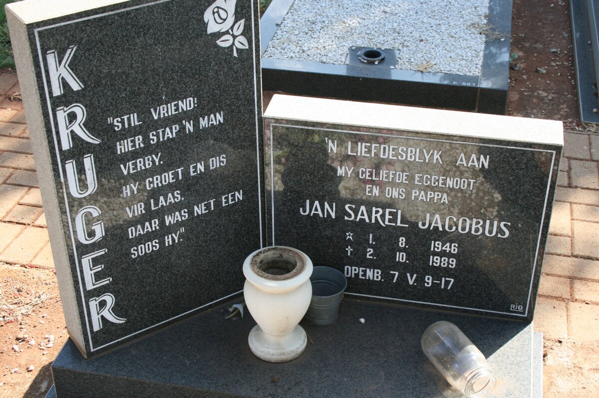 KRUGER Jan Sarel Jacobus 1946-1989