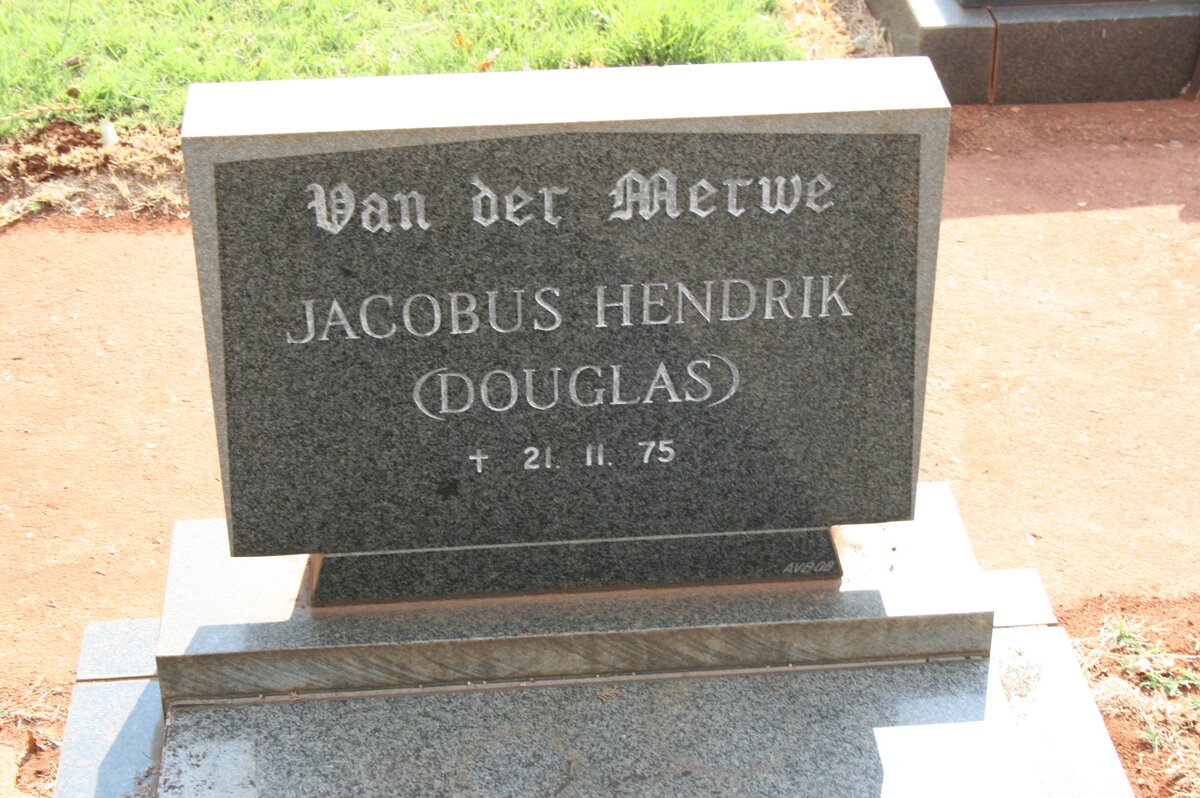 MERWE Jacobus Hendrik, van der -1975