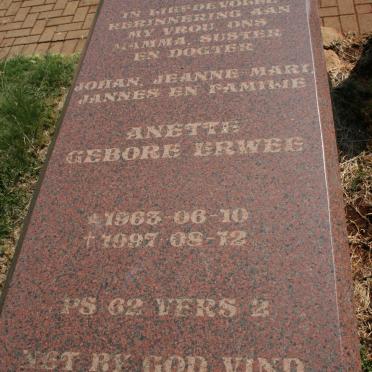 VORSTER Anette nee ERWEE 1963-1997