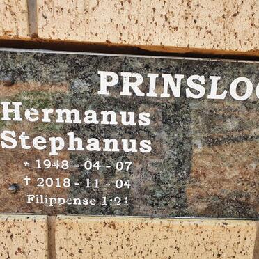 PRINSLOO Hermanus Stephanus 1948-2018