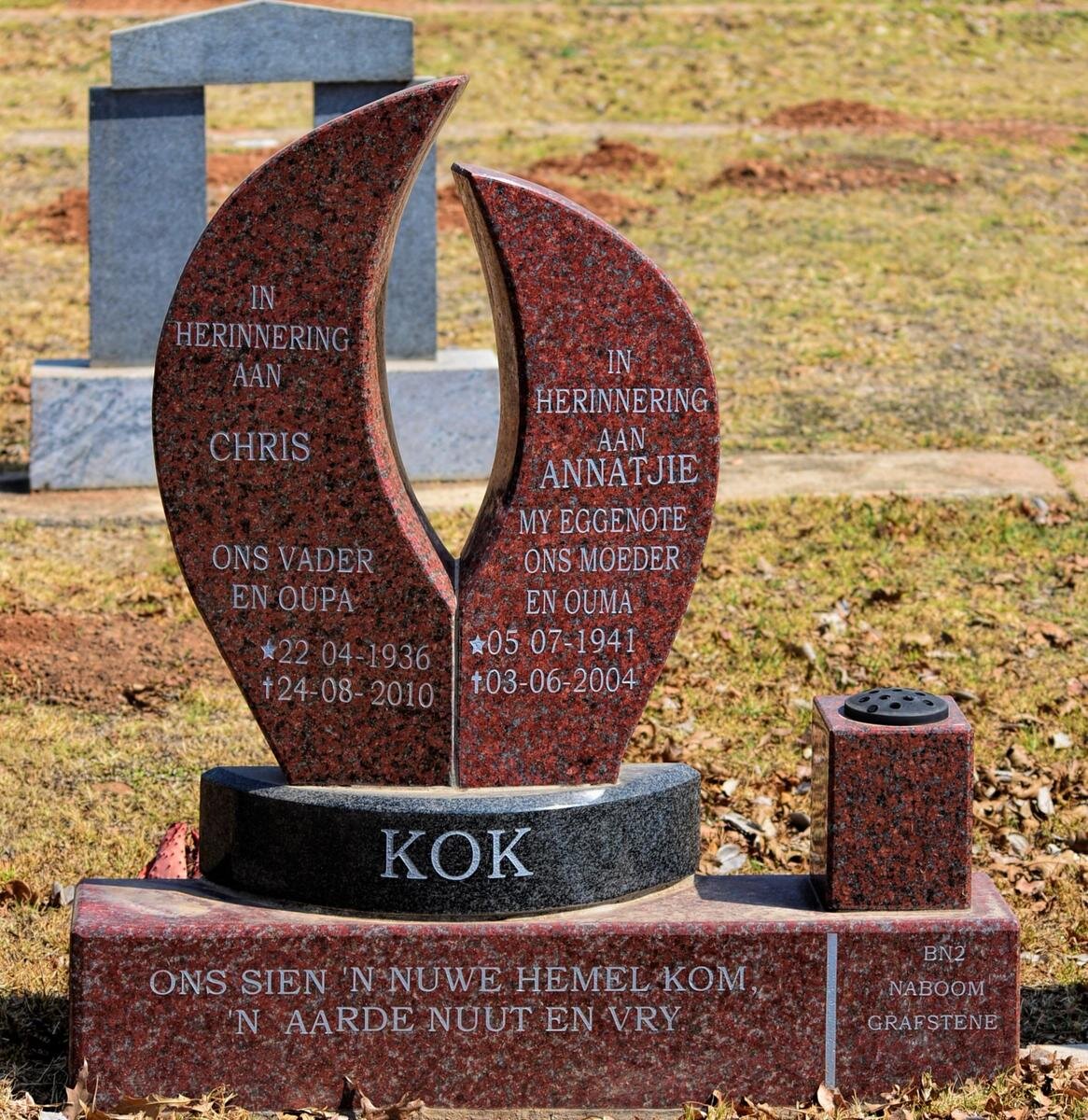 KOK Chris 1936-2010 &amp; Annatjie 1941-2004