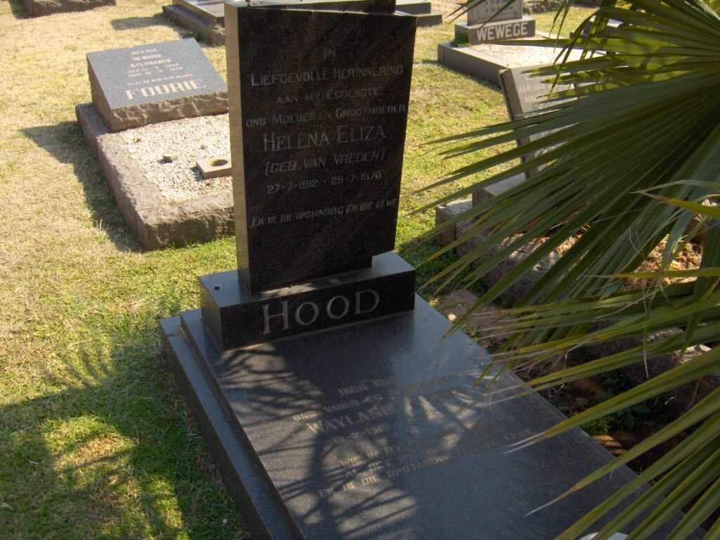 HOOD  Helena Eliza nee VAN VREDEN 1912-1970