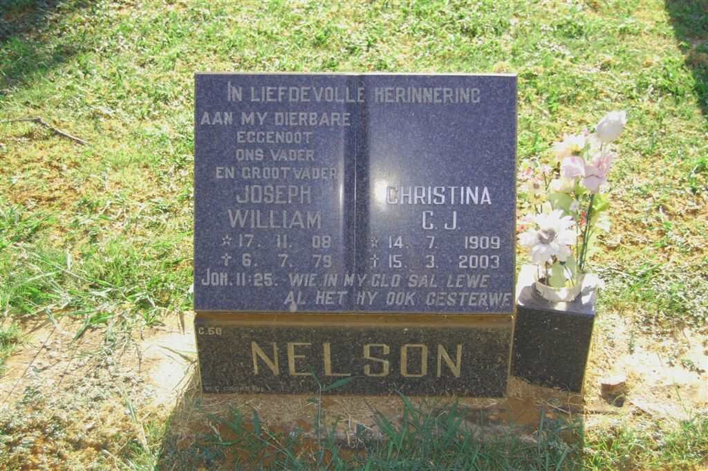 NELSON Joseph William 1908-1979 &amp; Christina C.J. 1909-2003
