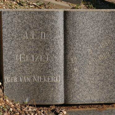 NIEKERK J.C.W., van 1918-1977 &amp; M.M. 1924-1970 :: VAN NIEKERK A.E.D. nee VAN NIEKERK 1950-1983