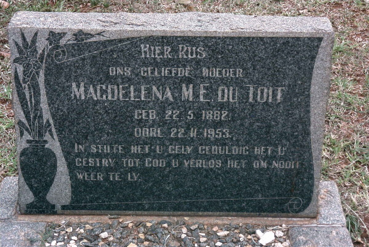 TOIT Magdelena M.E., du 1882-1953