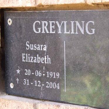 GREYLING Susara Elizabeth 1919-2004
