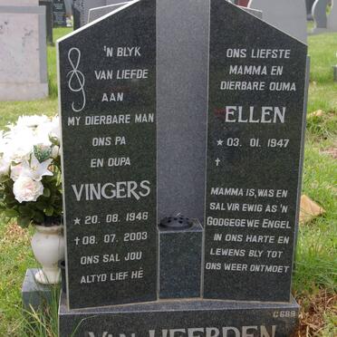 HEERDEN Vingers, van 1946-2003 &amp; Ellen 1947-