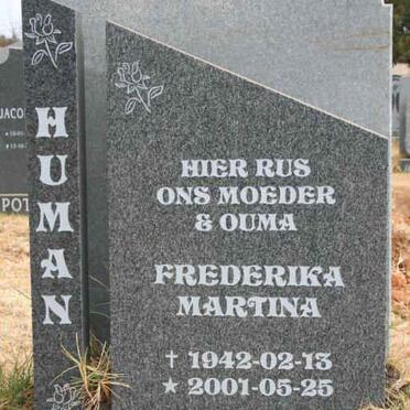 HUMAN Frederika Martina 1942-2001