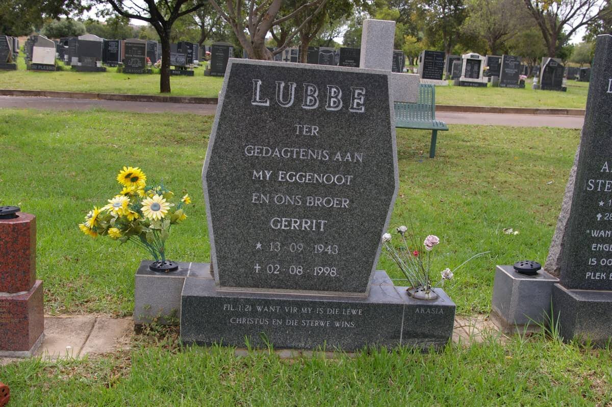 LUBBE Gerrit 1943-1998