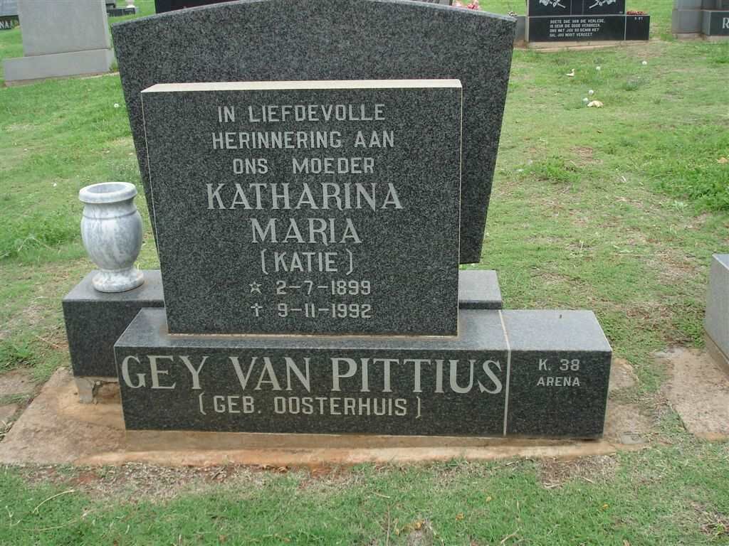 PITTIUS Katharina Maria, Gey van neé OOSTERHUIS 1899-1992