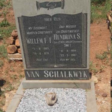 SCHALKWYK Willem F.T., van 1883-1978 &amp; Hendrina S. voorheen SMIT nee ENGELBRECHT 1894-1987