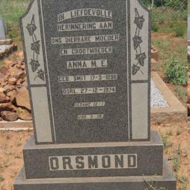 ORSMOND Anna M.E. 1896-1974