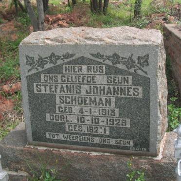 SCHOEMAN Stefanis Johannes 1913-1929