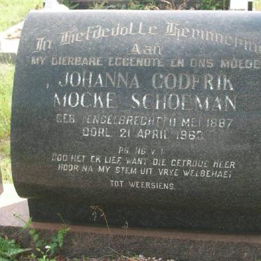 SCHOEMAN Johanna Godfrik Mocke nee ENGELBRECHT 1887-1963