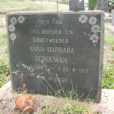 SCHOEMAN Anna Barbara 1887-1917