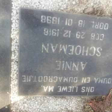 SCHOEMAN Jan Hendrik 1916-1972 &amp; Annie 1918-1998