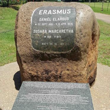 ERASMUS Daniel Elardus 1815-1875 &amp; Susara Margaretha nee JACOBS 1818-1971