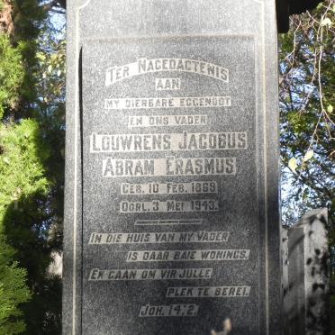 ERASMUS Louwrens Jacobus Abram 1869-1943