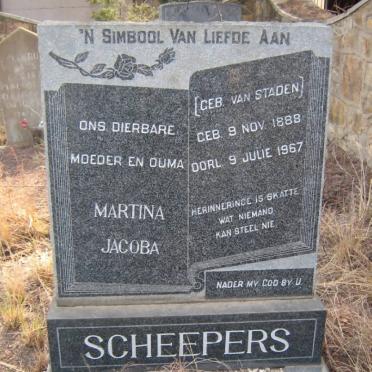 SCHEEPERS Martina Jacoba nee VAN STADEN 1888-1967