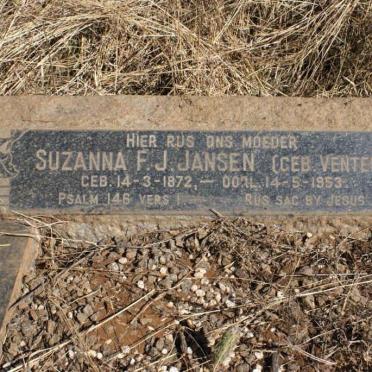 JANSEN Suzanna F.J. nee VENTER 1872-1953
