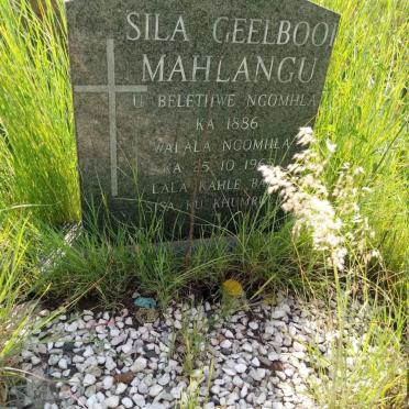MAHLANGU Sila Geelbooi 1886-1965