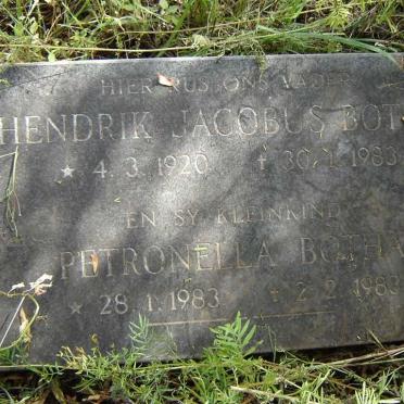 BOTHA Hendrik Jacobus 1920-1983 :: BOTHA Petronella 1983-1983
