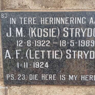 STRYDOM J.M. 1922-1989 & A.F. 1924- 