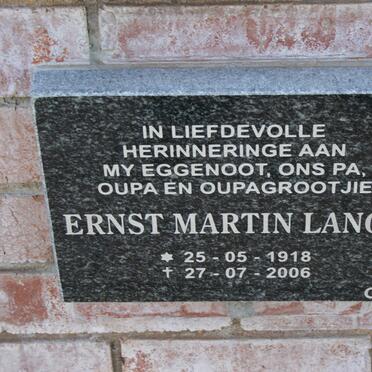 LANGE Ernst Martin 1918-2006