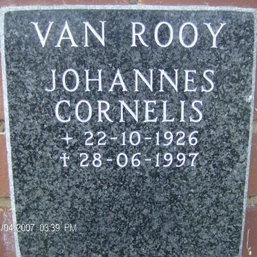 ROOY Johannes Cornelius, van 1926-1997