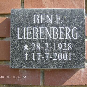LIEBENBERG Ben F. 1928-2001