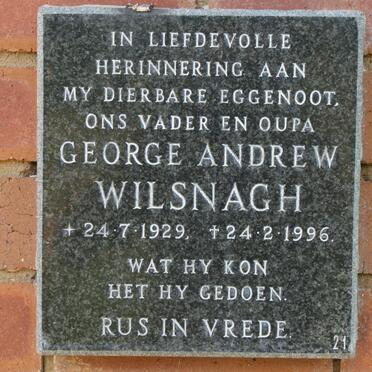 WILSNAGH George Andrew 1929-1996