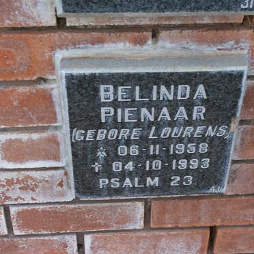PIENAAR Belinda nee LOURENS 1958-1993