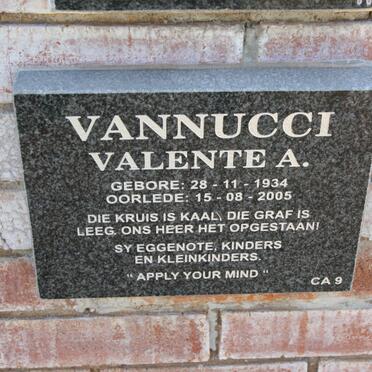 VANNUCCI Valente A. 1934-2005