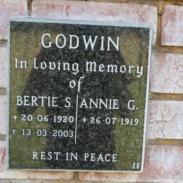 GODWIN Bertie S. 1920-2003 &amp; Annie G. 1919-