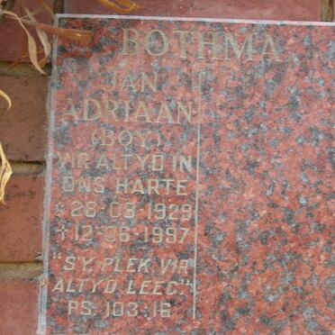 BOTHMA Jan Adriaan 1929-1997