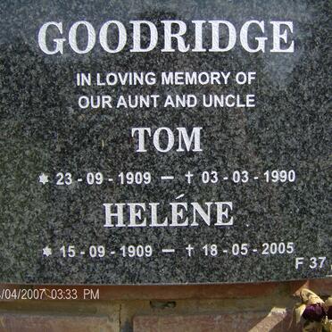 GOODRIDGE Tom 1909-1990 &amp; Heléne 1909-2005