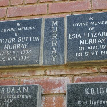 MURRAY Victor Sutton 1908-1994 &amp; Esia Elizabeth 1911-1998