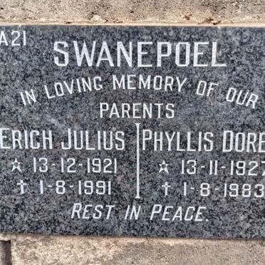 SWANEPOEL Erich Julius 1921-1991 & Phyllis Doreen 1927-1983