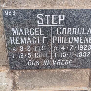 STEP Marcel Remacle 1919-1989 & Cordula Philomene 1923-1992