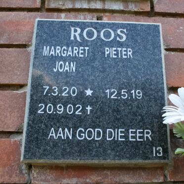 ROOS Pieter 1919- &amp; Margaret Joan 1920-2002