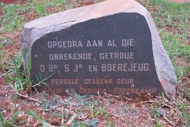 2. Memorial to all Unknown Faithful O.B's, S.J's and Boer Youth