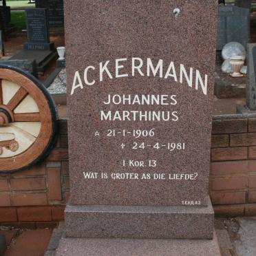 ACKERMAN Johannes Marthinus 1906-1981