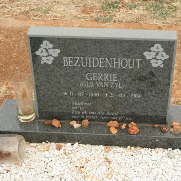 BEZUIDENHOUT Gerrie nee VAN ZYL 1930-1984