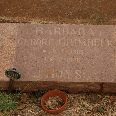 BUYS Barbara nee GRIMBEEK 1909-1986