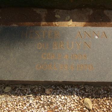 BRUYN Hester Anna, du 1908-1970